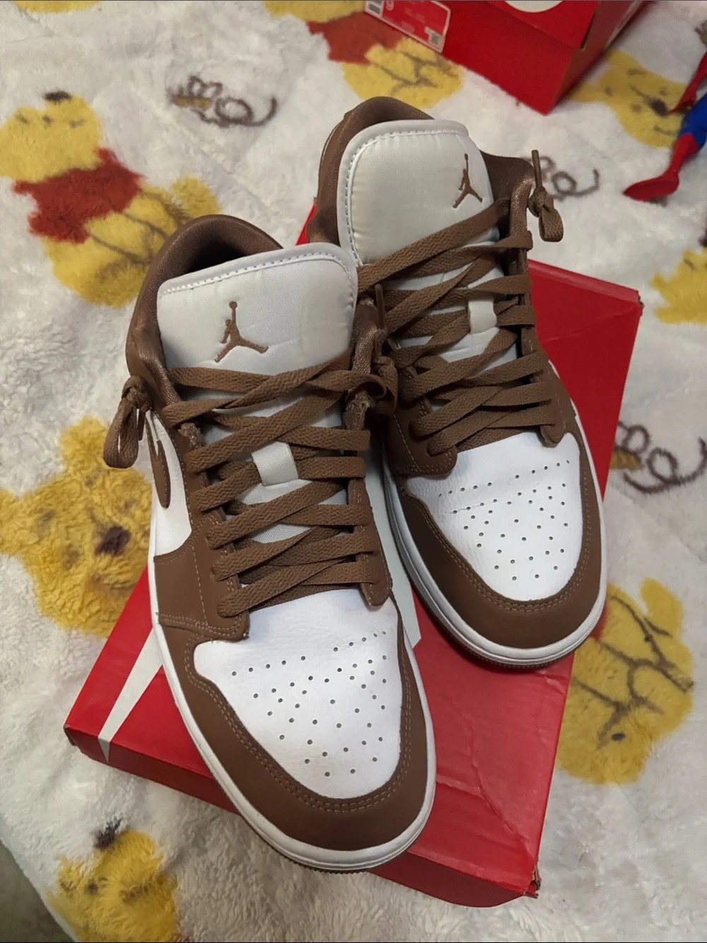 Jordan Low-Top Sneakers in White and Brown